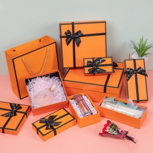 Orange Lipstick Gift Box Cosmetic Packaging Box Perfume World Cover Paper Boxes