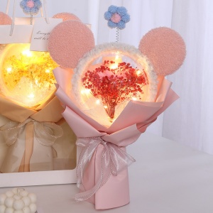 Gypsophila bobo Ball Bouquet Holding Flower Immortal Bouquet Valentine’s Day Christmas Gift BoBo Balloon Bouquet