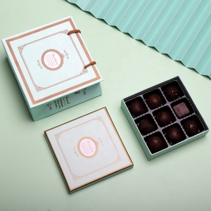 Custom printed 9 grid chocolate packaging box with candy gift magnetic box with insert