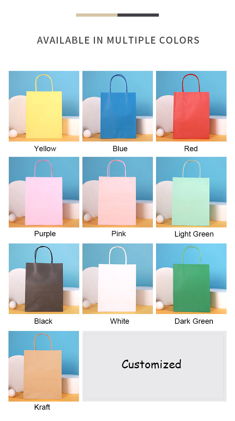 Wholesale Colored kraft paper bag clothing paper gift bag flower bag - Paper Bag - 3