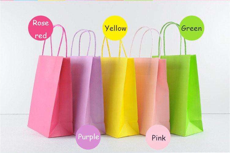 Wholesale Colored kraft paper bag clothing paper gift bag flower bag - Paper Bag - 8