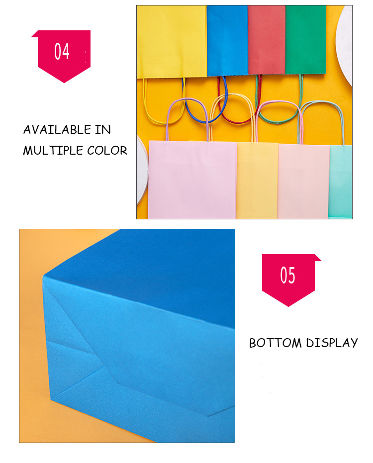 Wholesale Colored kraft paper bag clothing paper gift bag flower bag - Paper Bag - 6