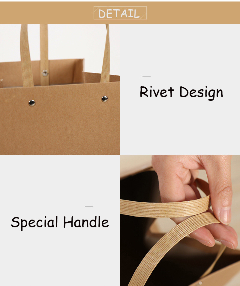 Customized factory wholesale kraft paper bag white cardboard gift hand bag black cardboard flower bag - Paper Bag - 7