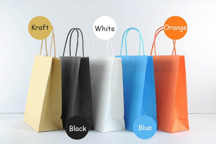 Wholesale Colored kraft paper bag clothing paper gift bag flower bag - Paper Bag - 9
