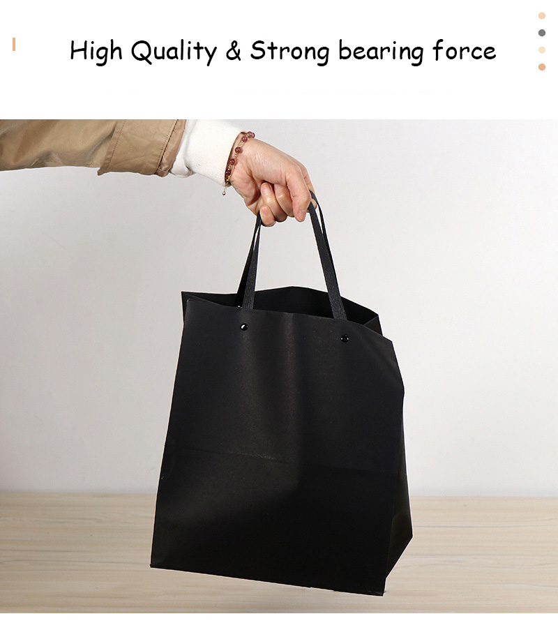 Customized factory wholesale kraft paper bag white cardboard gift hand bag black cardboard flower bag - Paper Bag - 6