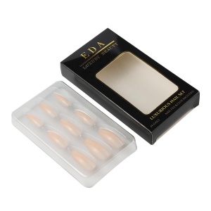 Custom Nail Packing Boxes With Window Fake False Press On Nail Packaging Box For Nails
