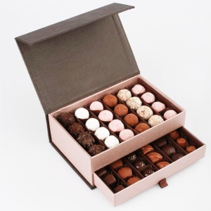 Luxury Square Slide Rigid Exclusive Chocolate Bar Box Packaging Food Grade Drawer Chocolate Box
