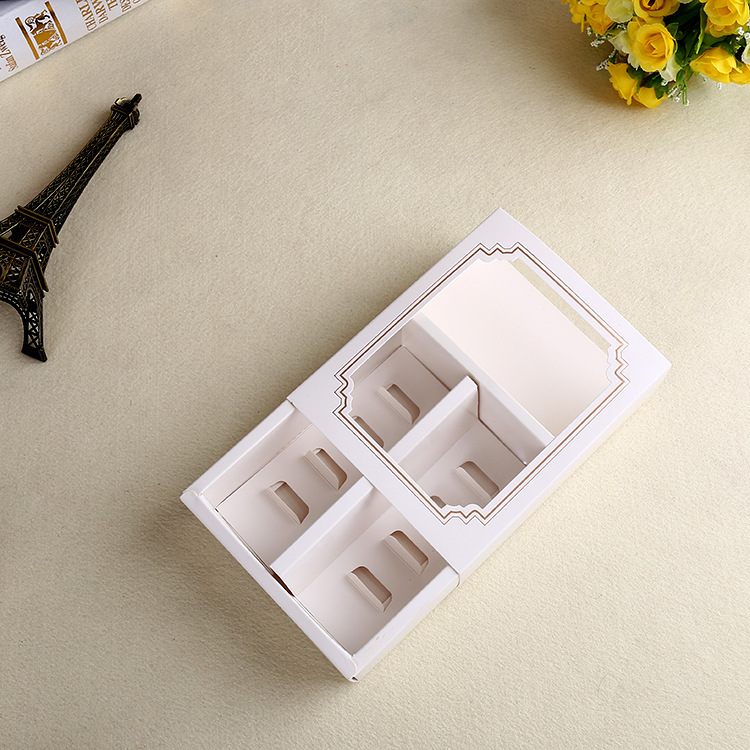 Custom creative white transparent macaron box drawer type chocolate chip cookie box - Food Packaging - 2