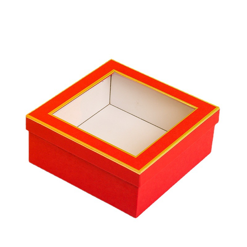 Transparent open window gift box heaven and earth cover gift box Phnom penh high-end wedding companion hand gift box - Flower Box - 1